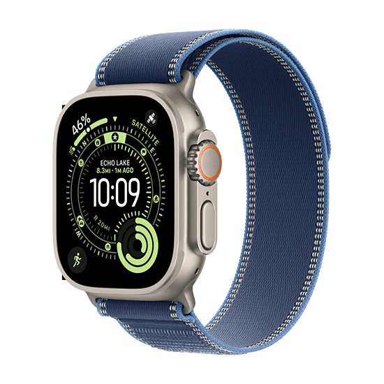 Watch Apple Watch Ultra 3 (2025) 5G 49mm Natural Titanium Case with Trail Loop M/L - Blue/Bright Blue