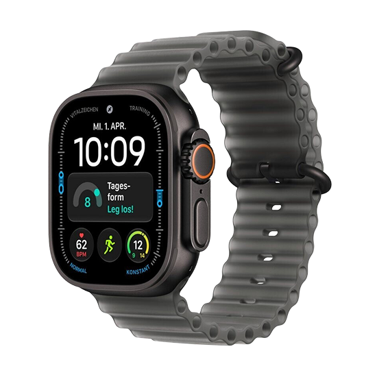 Watch Apple Watch Ultra 4 (2026) 5G 49mm Black Titanium Case with Translucent Black Ocean Band - Black