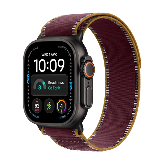 Watch Apple Watch Ultra 4 (2026) 5G 49mm Black Titanium Case with Burgundy Trail Loop M/L - Burgundy