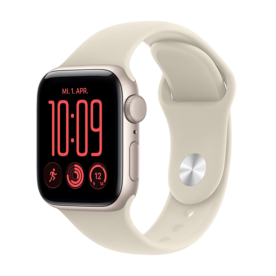 Watch Apple Watch SE 3 (2026) GPS 40mm Starlight Aluminium Case with Sand Sport Band S/M - Starlight