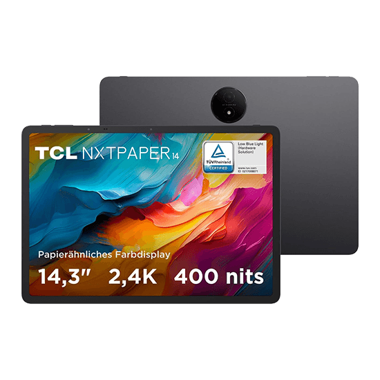TCL NxtPaper 14 14.3 WiFi 8GB RAM 256GB Flip Case + T-Pen - Grey