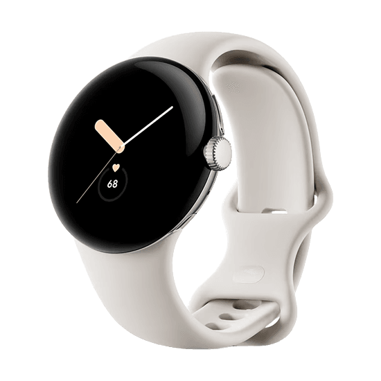 Watch Google Pixel Watch LTE 41mm Polished Silver Case with Sport Band - Chalk