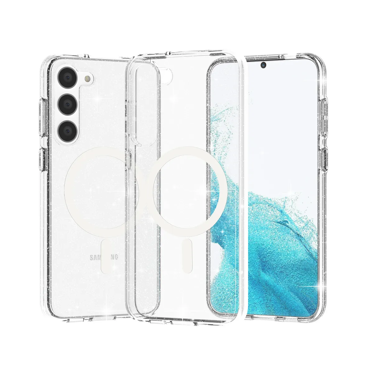 Grip Case Crystal Glitter for Samsung S24 White