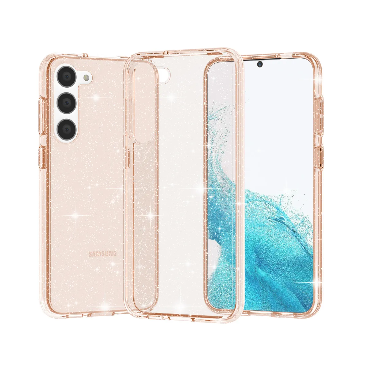Grip Case Crystal Glitter for Samsung S24 Rose Gold