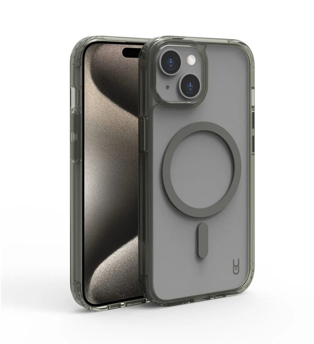 Grip Case Crystal MagSafe iPhone 15 Gray