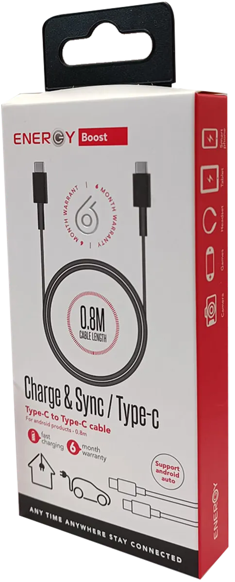 כבל ENERGY Data Cable 0.8M C to C שחור
