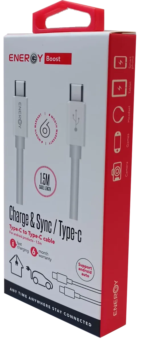 כבל שתי יציאות ENERGY 1.5M cable Type C to Type