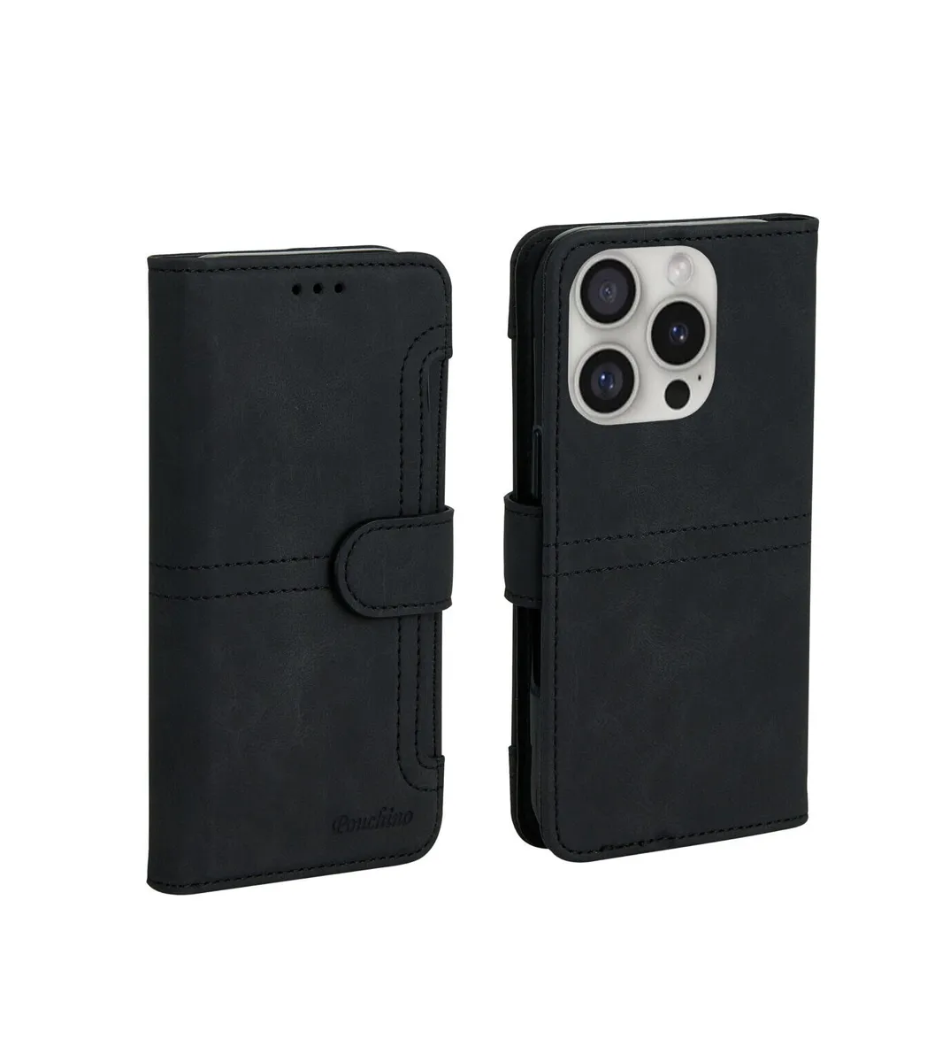 נרתיק ספר Pouchino TASCA for iPhone 16 Pro 6.3 Black
