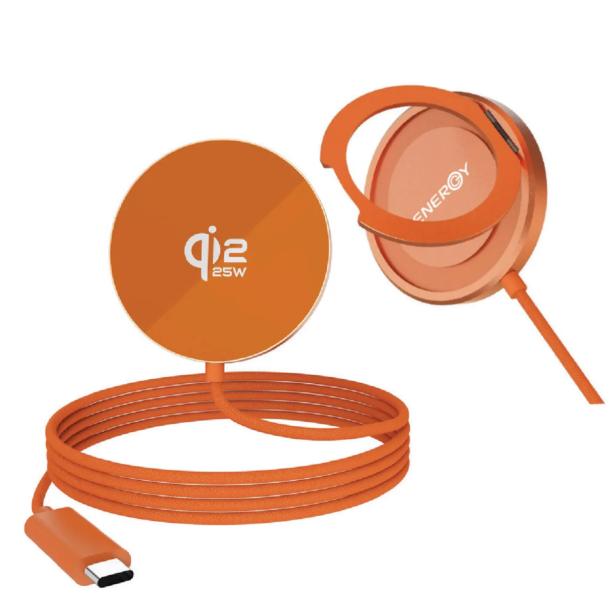 משטח טעינה מגנטי ENERGY V28 25W Qi2.2 Magsafe Orange