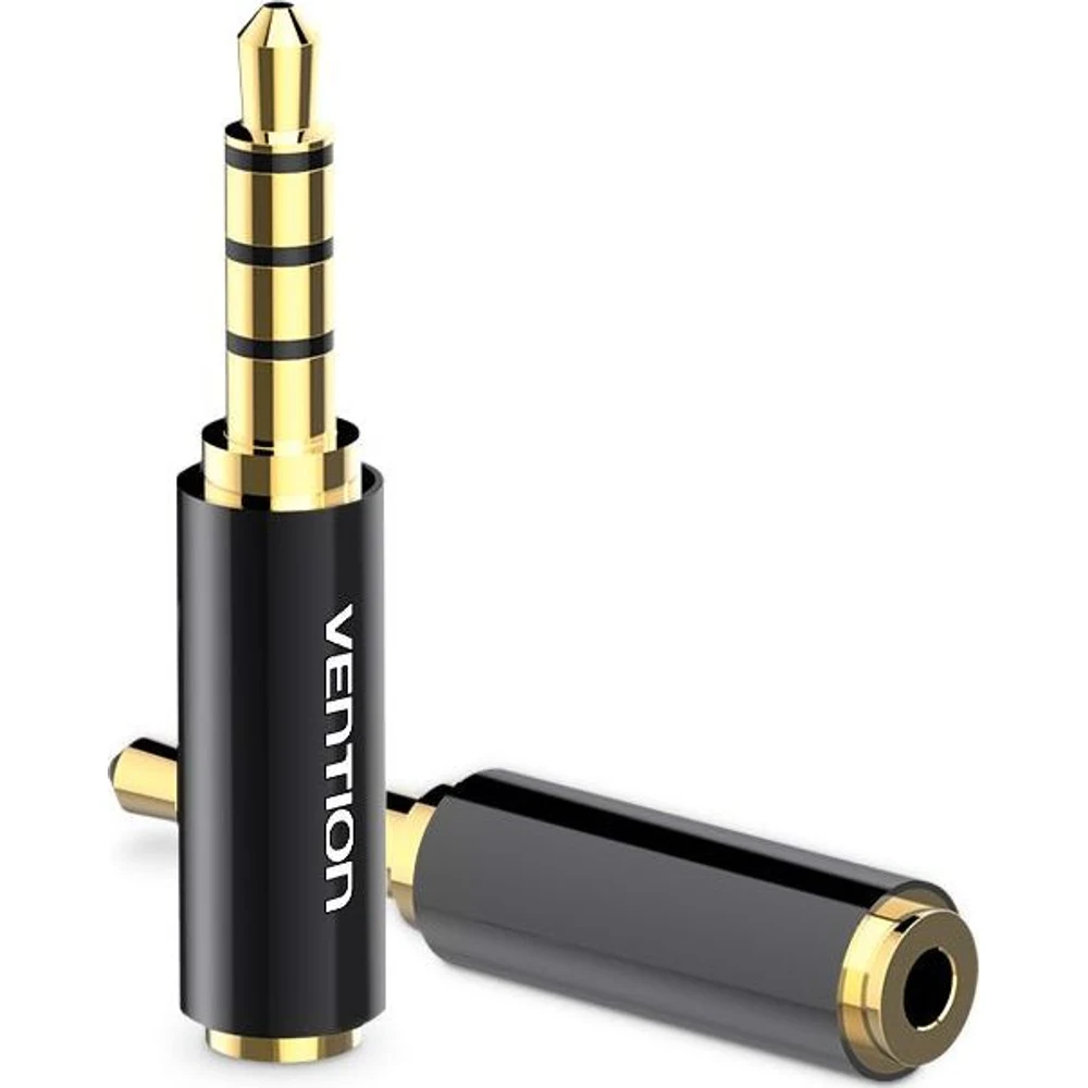 מתאם 3.5MM MALE TO 2.5MM FEMALE AUDIO BLACK METAL TYPE VENTION