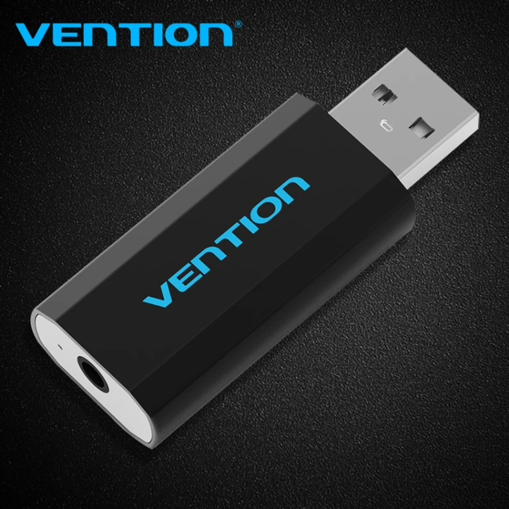 מתאם 4 POLE USB EXTERNAL SOUND CARD BLACK VENTION