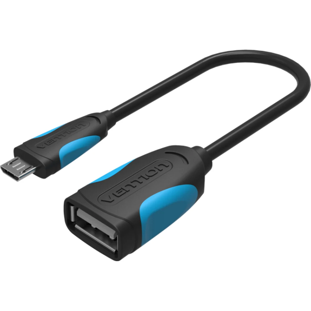 כבל USB 2.0 A FEMALE TO MICRO B MALE OTG 0.25M BLACK VENTION
