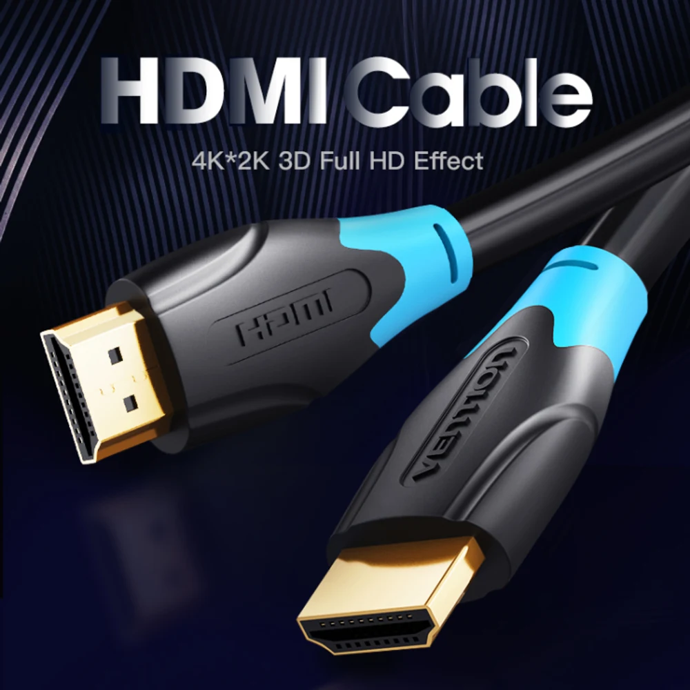 כבל HDMI 2.0 3M BLACK TYPE VENTION