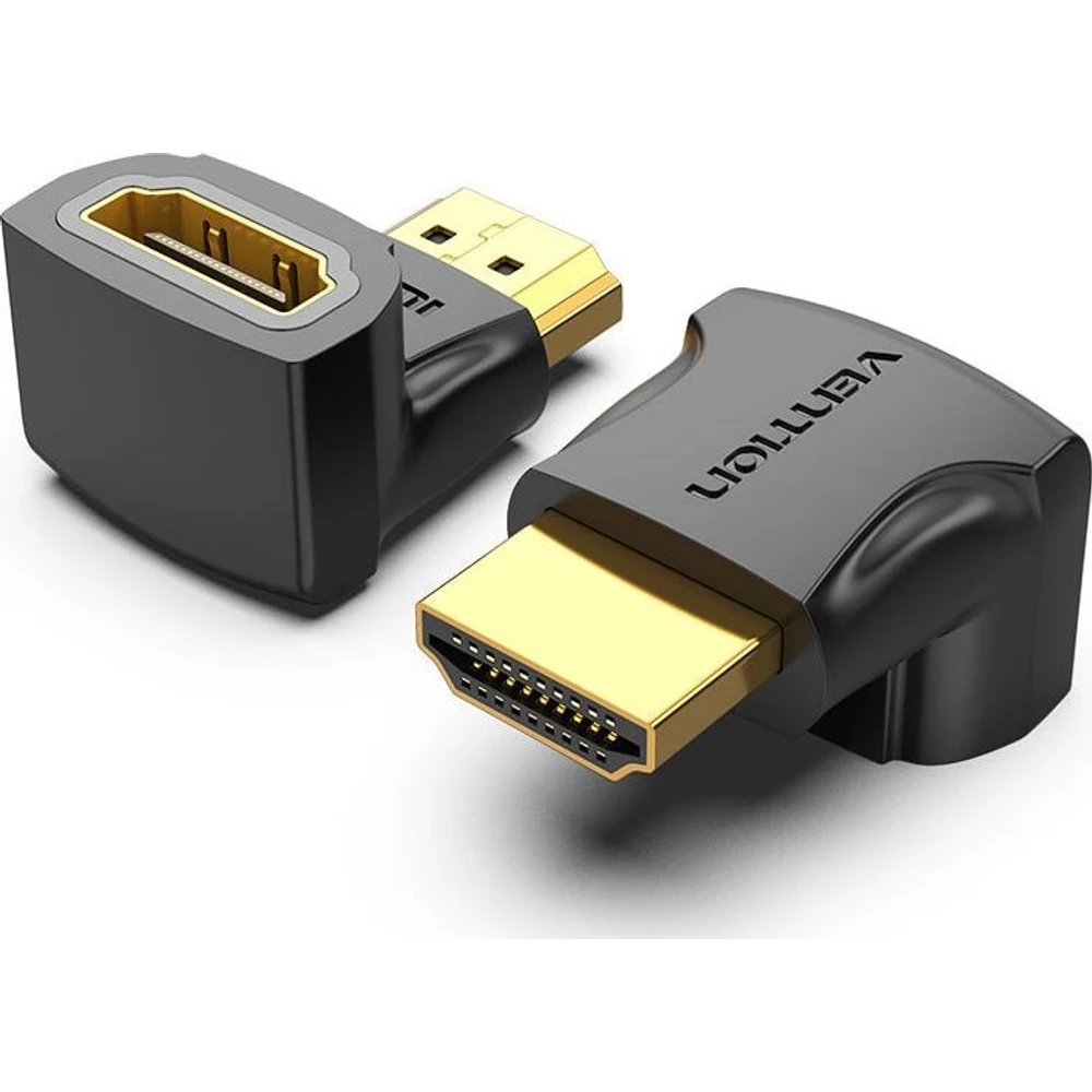 מתאם HDMI 90 DEGREE MALE TO FEMALE BLACK VENTION