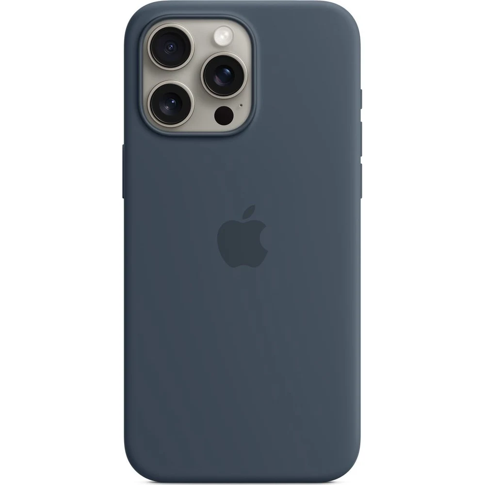 כיסוי מקורי iPhone 15 Pro Max Silicone Case with MagSafe - Storm Blue