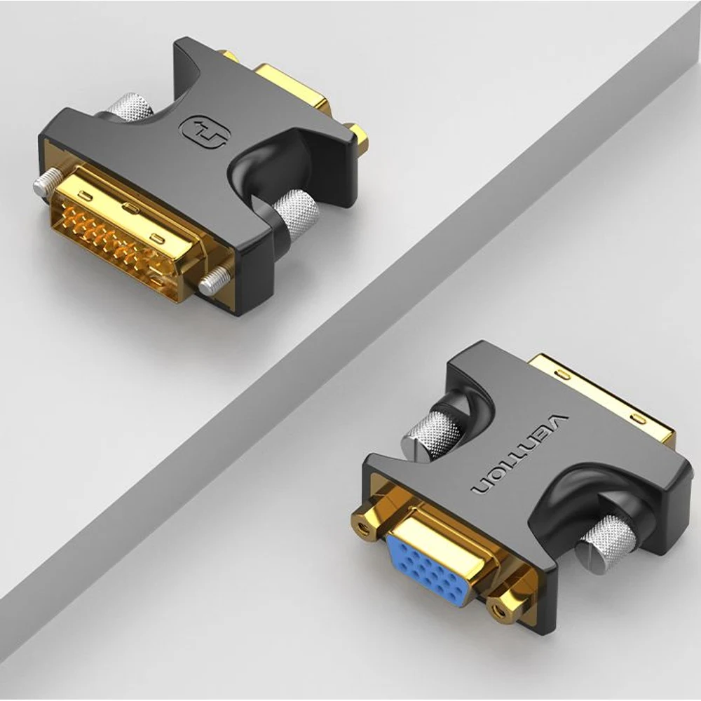מתאם DVI MALE TO FEMALE BLACK VENTION