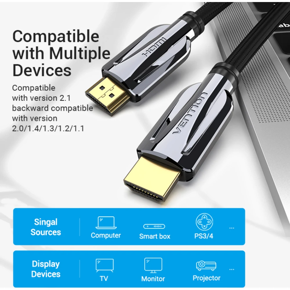 כבל HDMI 3M BLACK VENTION 2.1 8K