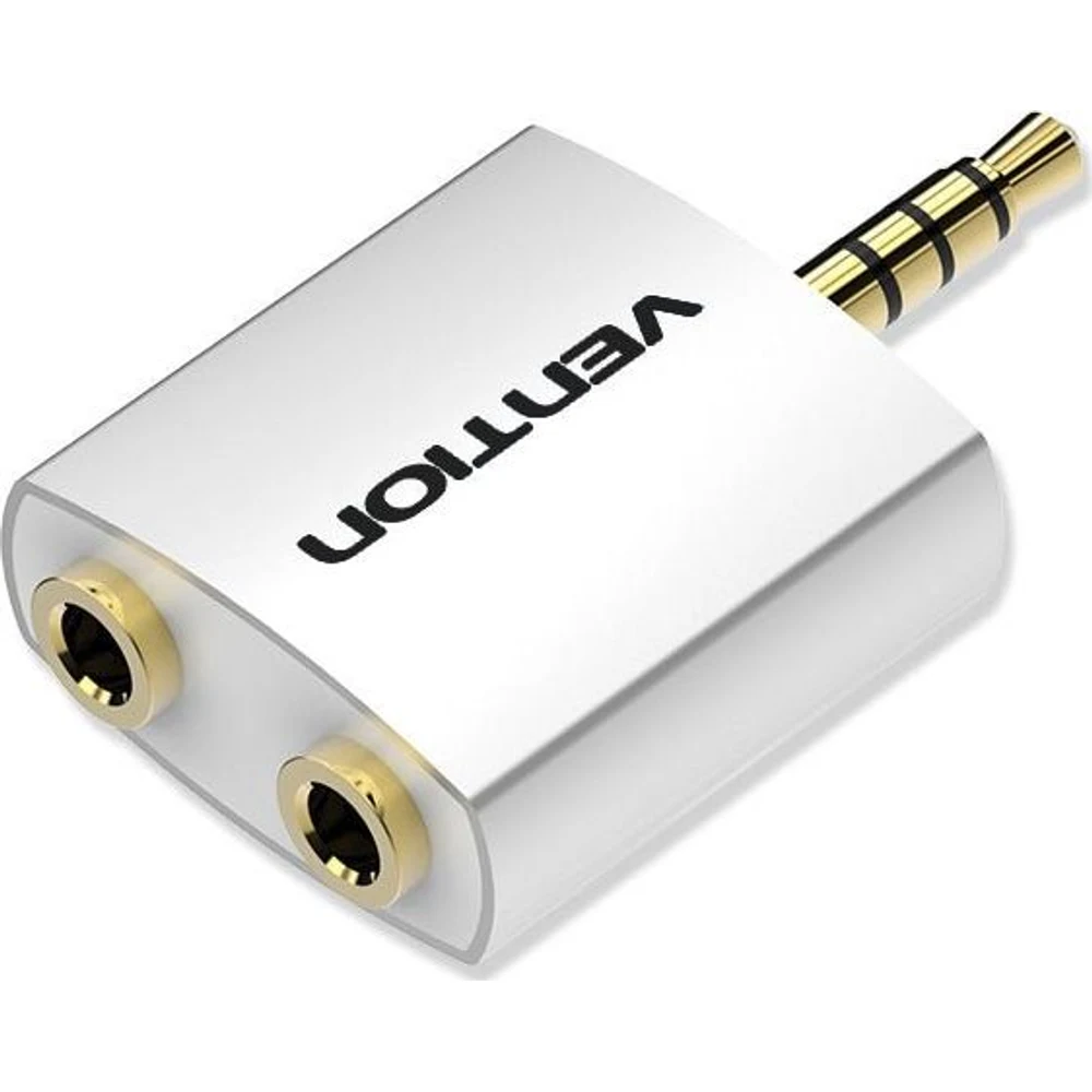 מפצל 4 POLE 3.5MM MALE TO 2*3.5MM FEMALE AUDIO WITH SEPARATED AUDIO AND MIC PORT SLIVERY VENTION