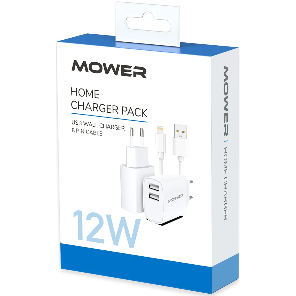 מטען בית Mower דגם USB A שתי יציאות 12W כבל Lightning